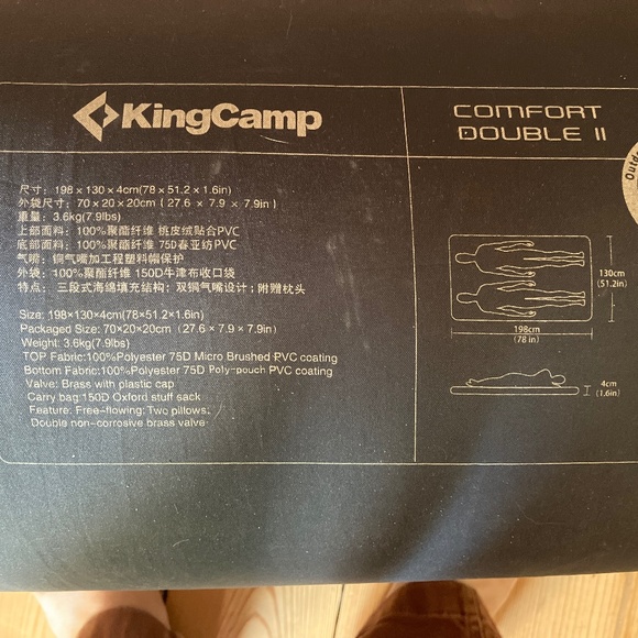 KingCamp double self-inflating camping pad mattress - Picture 5 of 9